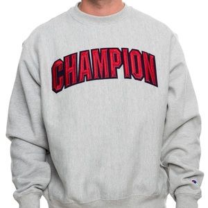 men’s vintage embroidered champion sweatshirt - size medium